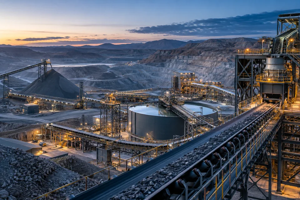 Mining and mineral processing facility with conveyor systems